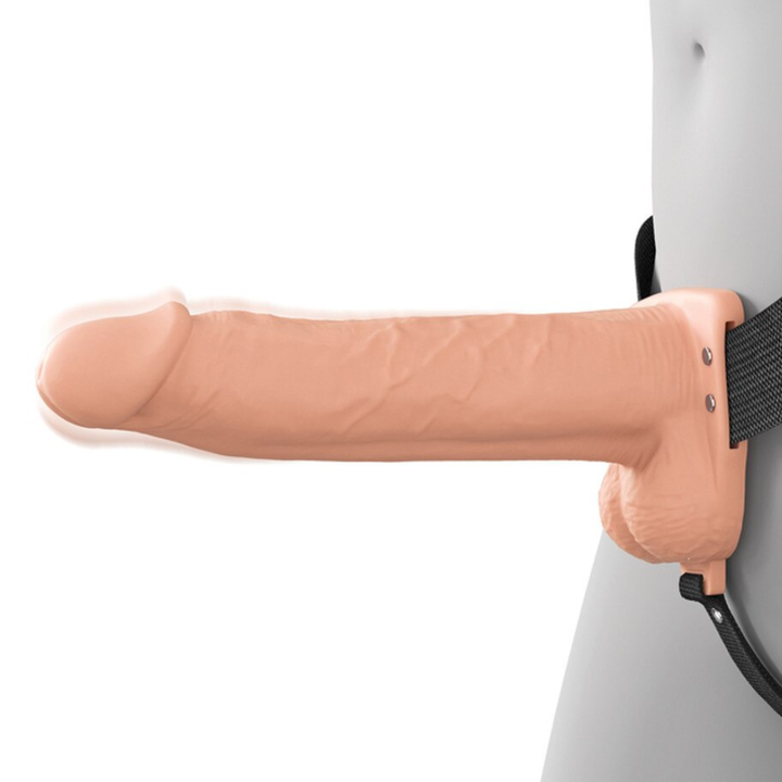 Pipedream Fantasy X-Tensions Elite Vibrating Hollow Silicone Strap-On 8 Inch