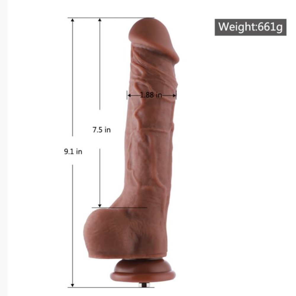 HiSmith - 9" Silicone Brown Dildo (KlicLok)