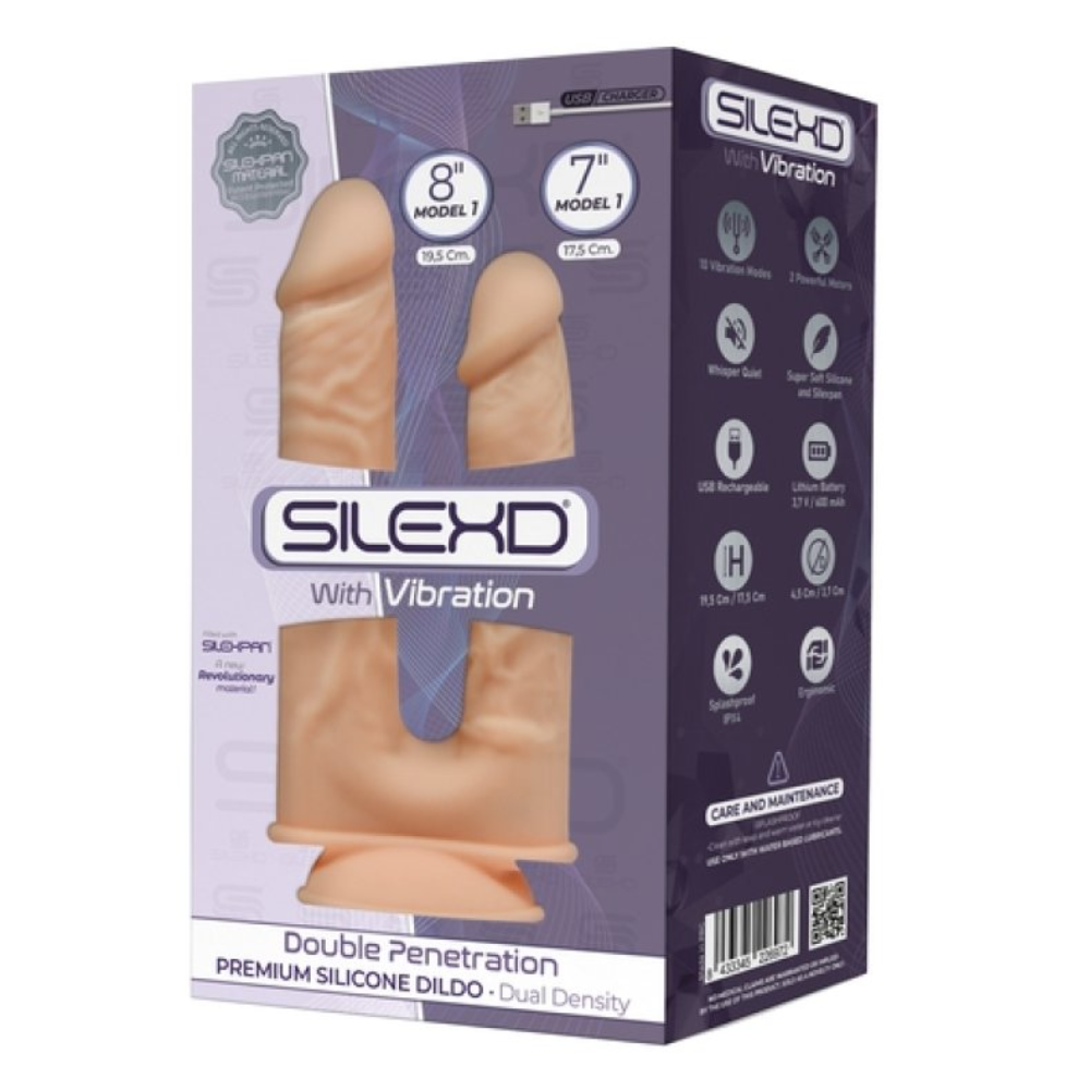 Silexd Model 1 Dildo 8 + 7 Inch - Flesh