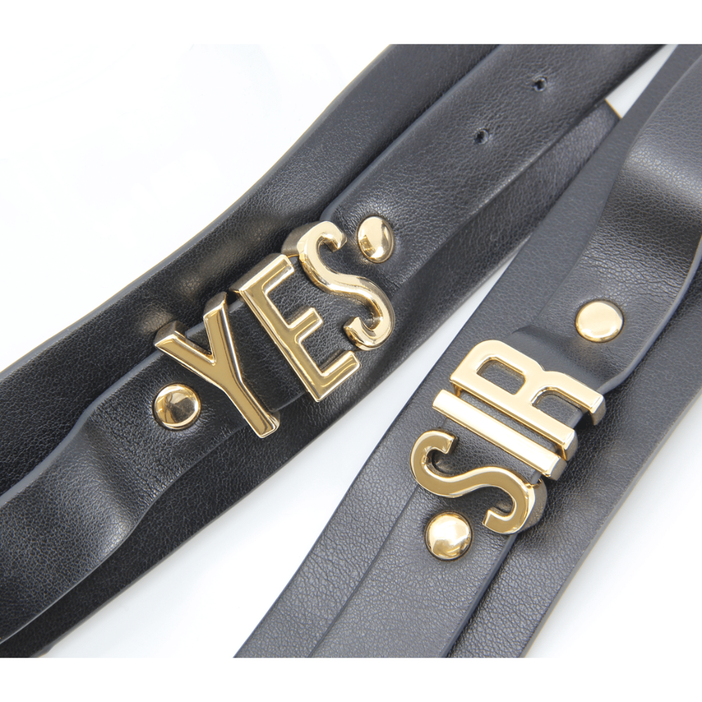 Love In Leather Yes Sir Faux Leather Wrist Cuffs