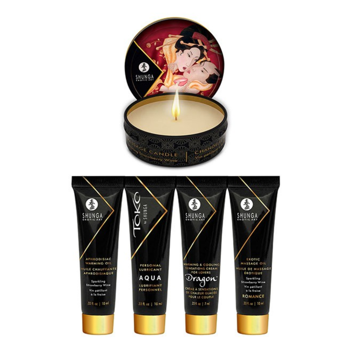 Shunga Geisha Secret Set - Sparkling Strawberry Wine