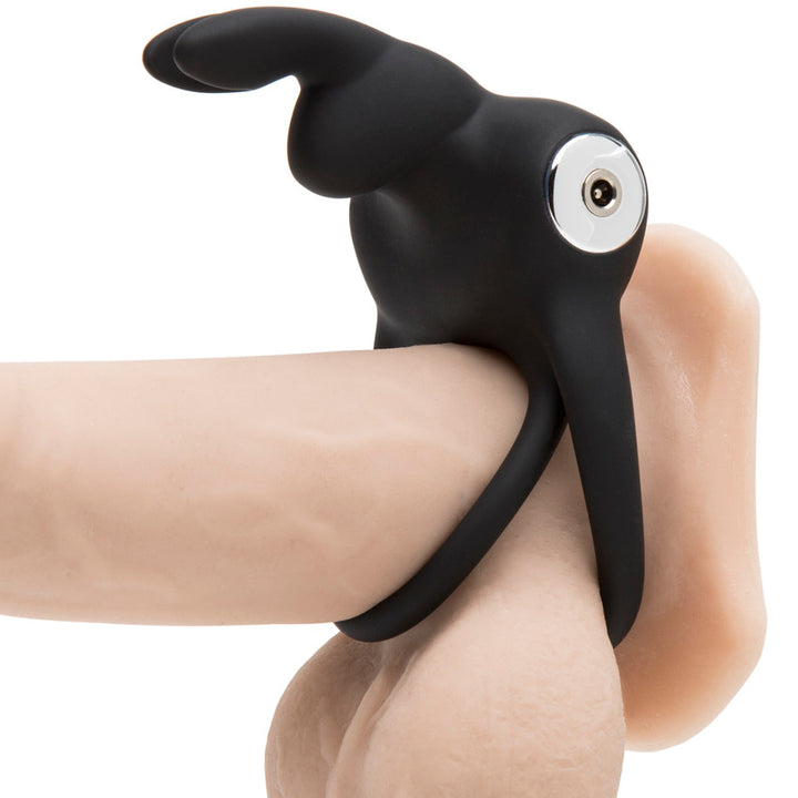 Happy Rabbit Stimulating Rechargeable Rabbit Cock Ring  - Black