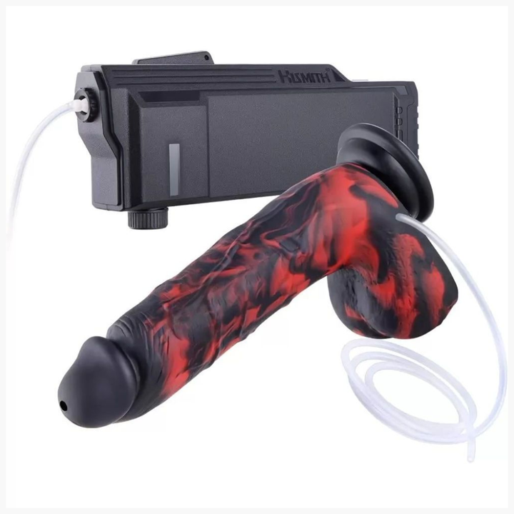 HiSmith - Pneumatic Auto Lube Launcher with 8.3" Silicone Squirting Dildo (KlicLoc)
