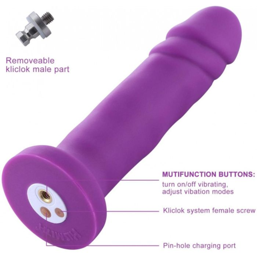 HiSmith - 6.7" Silicone Vibrating Purple Dildo (KlicLok)
