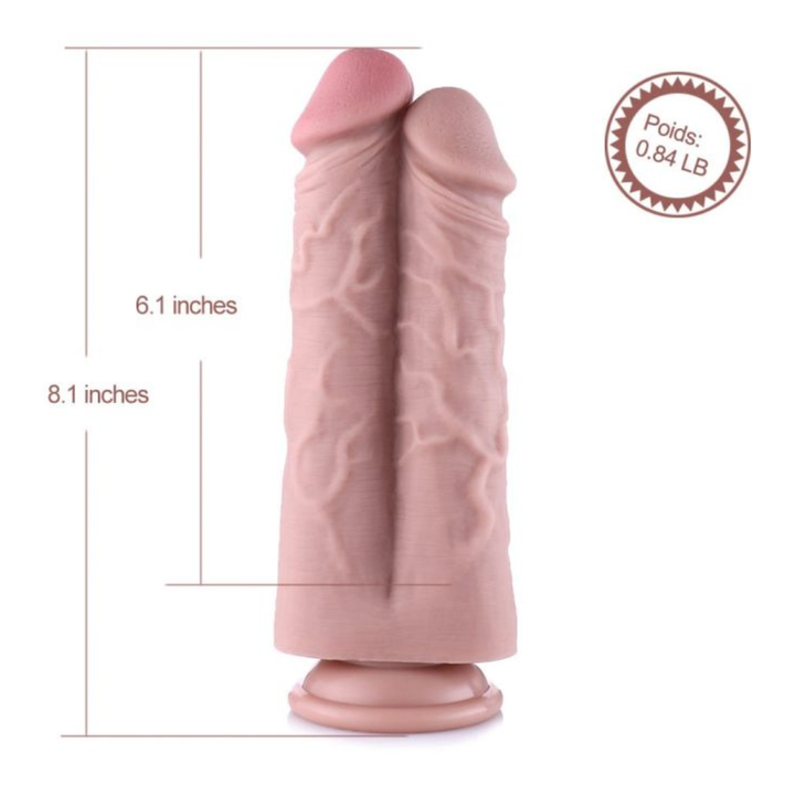 HiSmith - 8.1" Silicone Dual Cock (KlicLok)