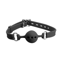 Love In Leather Petite Silicone Breathable Ball Gag - Black