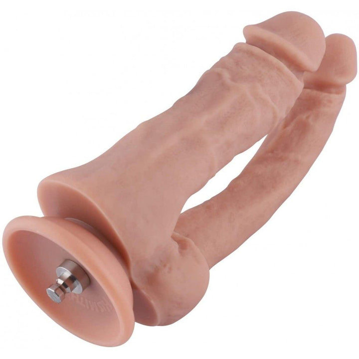 Hismith KlicLok Double Penetrator 7 Inch Silicone Dildo - Light
