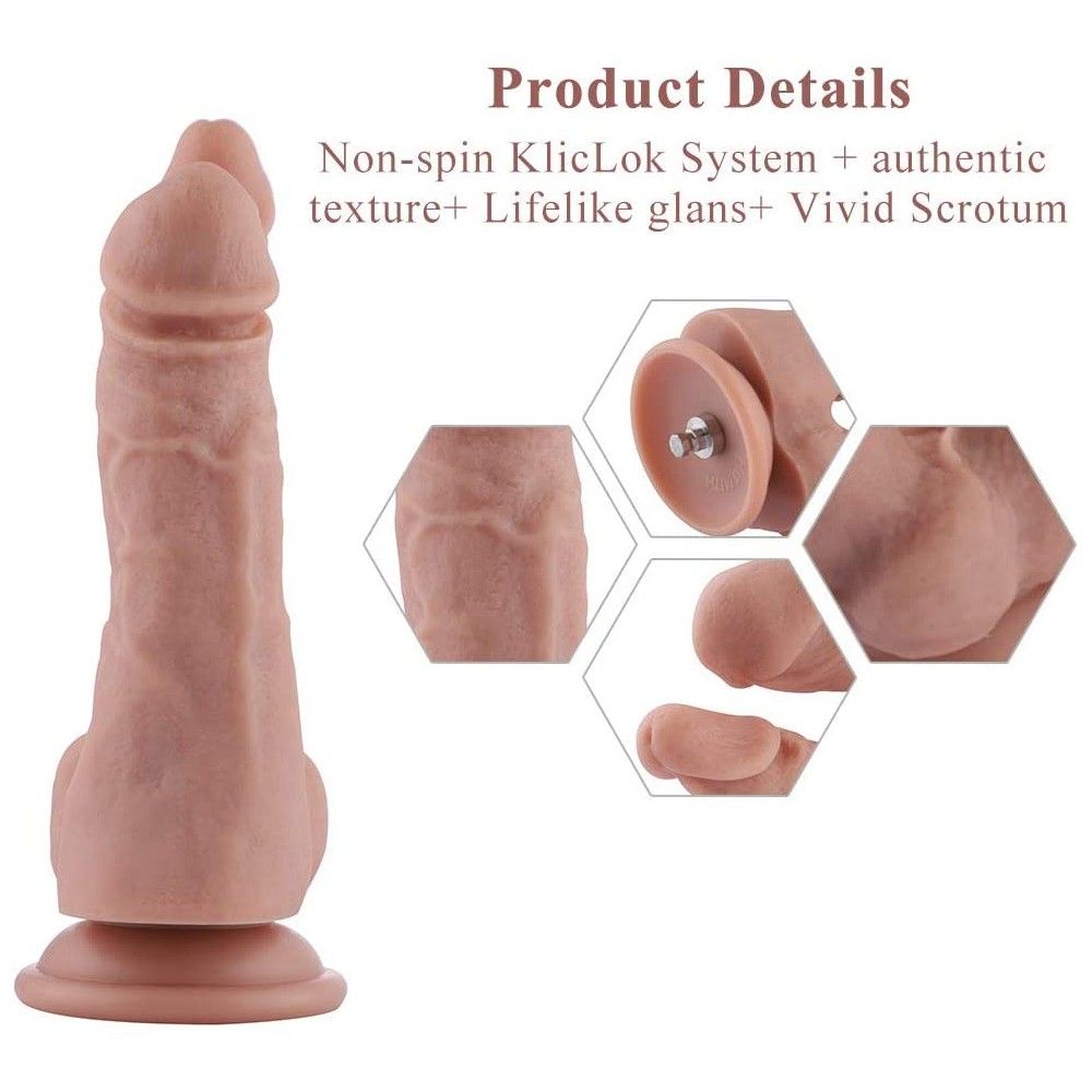 Hismith KlicLok Double Penetrator 7 Inch Silicone Dildo - Light