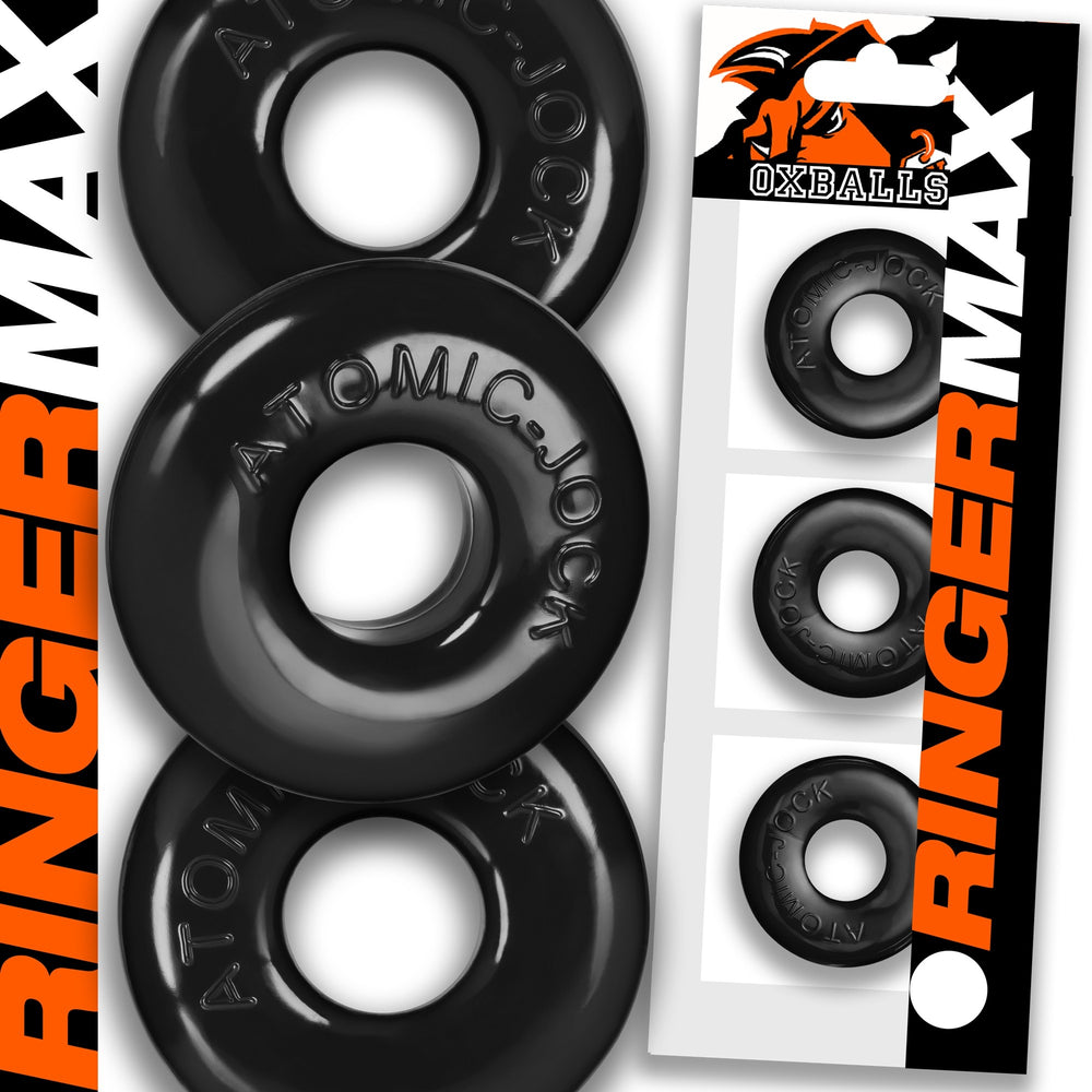 Oxballs Ringer Max Three Pack of Cock Rings - Black