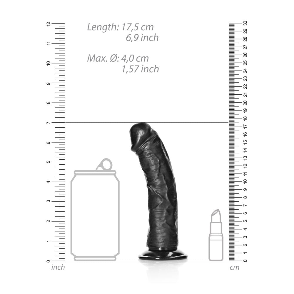 Shots Real Rock Realistic Curved Dildo 6 Inch - Black