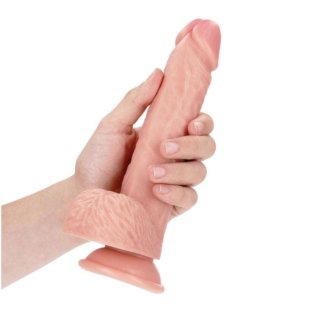 Shots Real Rock Realistic Straight Dildo With Balls 8 Inch - Light