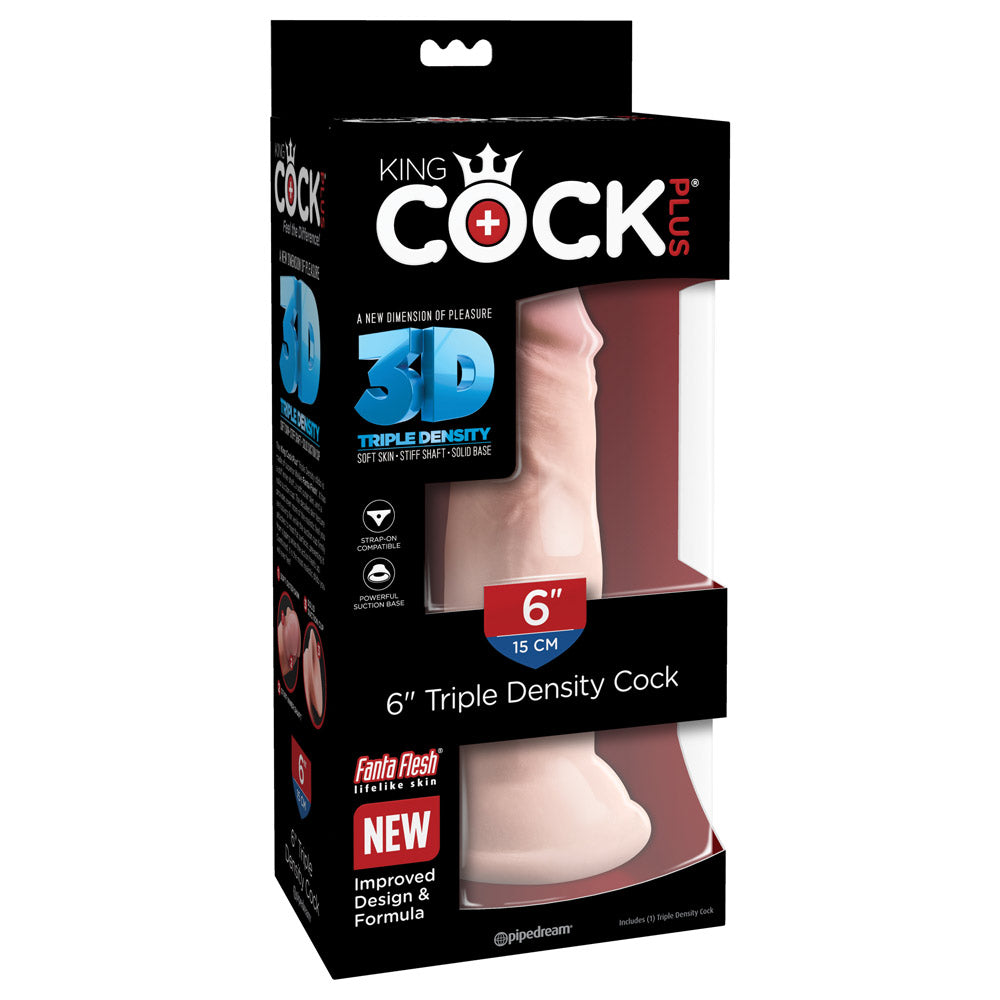 Pipedream King Cock Plus Triple Density Cock 6 Inch - Light