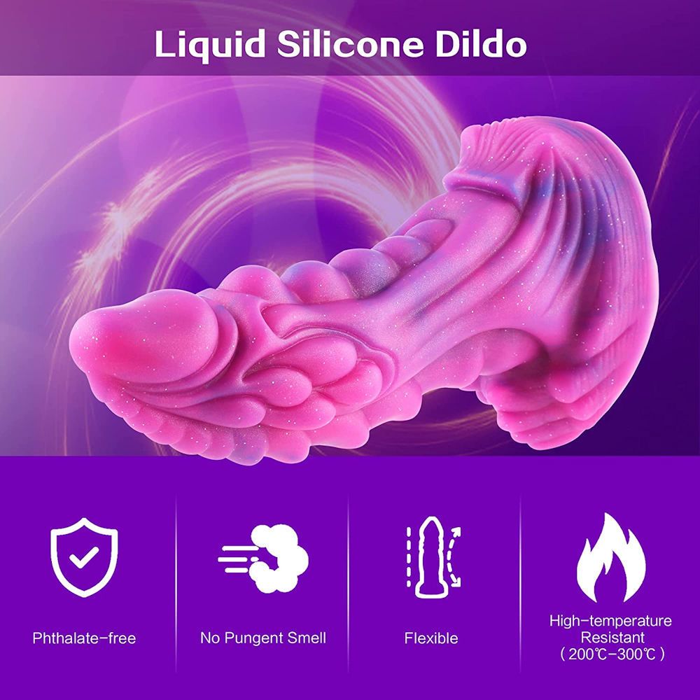 HiSmith Waldolo Amor Silicone Remote Vibrating Dildo 8.4 Inch - Pink/Purple