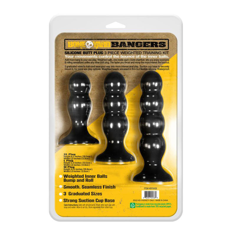 Boneyard Bangers Silicone Butt Plug Training Kit