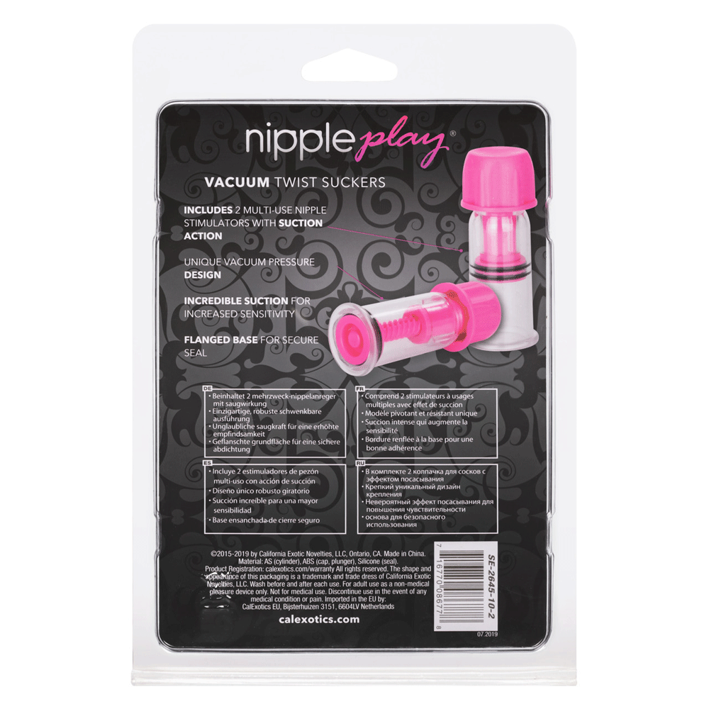 Calexotics Nipple Play Vacuum Twist Suckers - Pink