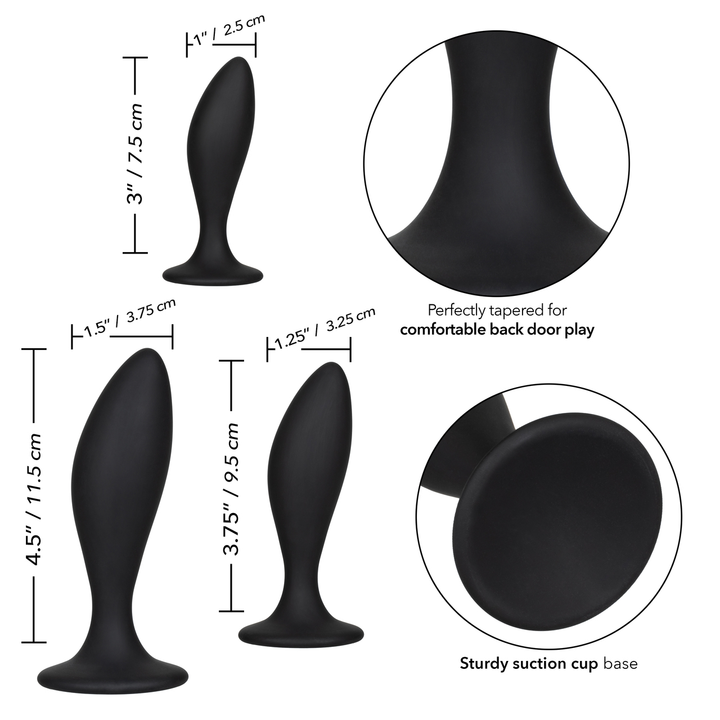 Calexotics Silicone Anal Curve Kit - Black