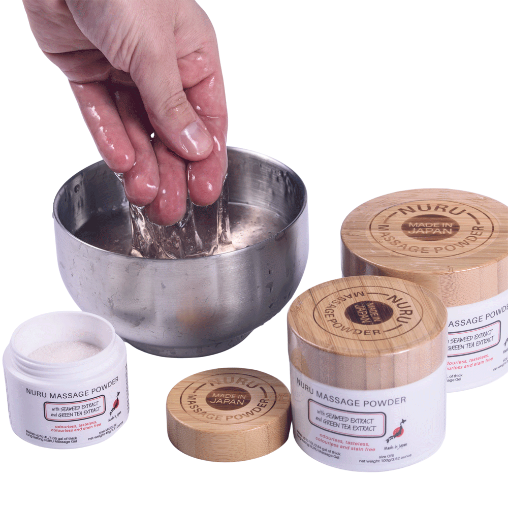 Eroticgel Nuru Massage Powder – Makes 5.28 Gallons – Japanese Seaweed & Green Tea, Unscented Gel