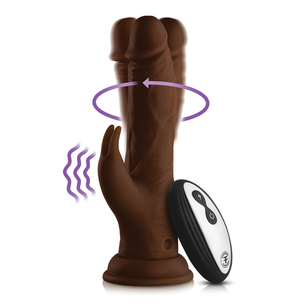 FemmeFunn Turbo Rabbit 2.0 Remote Controlled Vibrating Dildo - Brown