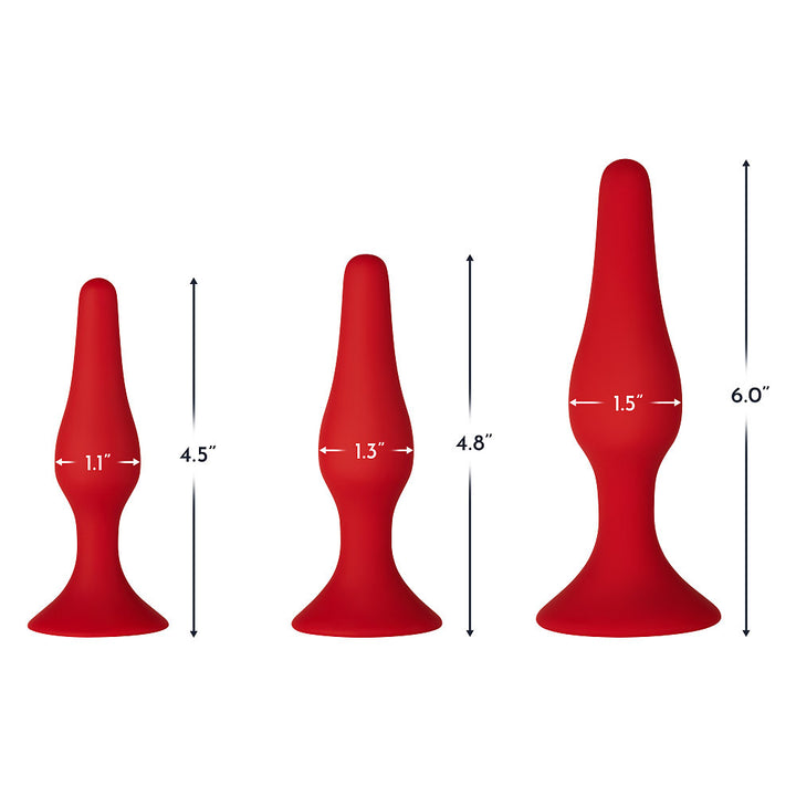 FORTO F-11 Red Lungo Tapered Butt Plug Large