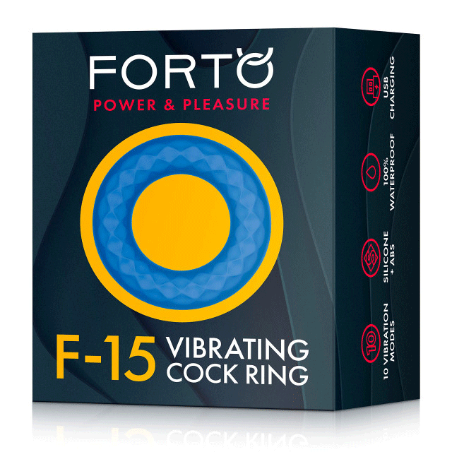 FORTO F-15 Vibrating Cock Ring - Blue