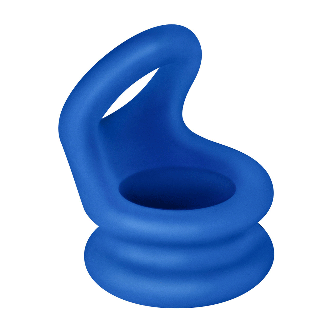 FORTO F-20 Double Liquid Silicone D Ring and Ball Stretcher Small - Blue