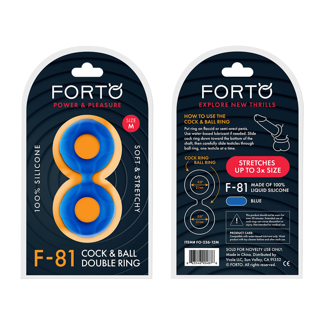 FORTO F-81 Double Liquid Silicone D Ring Medium - Blue
