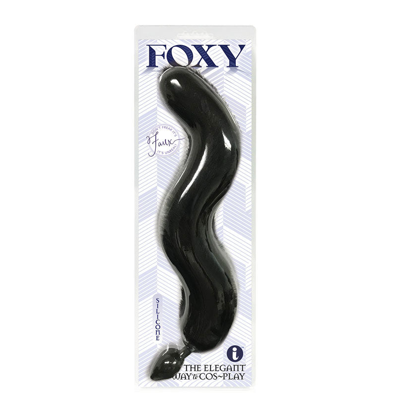 Icon Foxy Fox Tail Silicone Butt Plug - Black