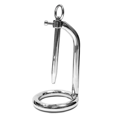 Rouge Stainless Steel Chastity Ring And Urethral Probe 45mm