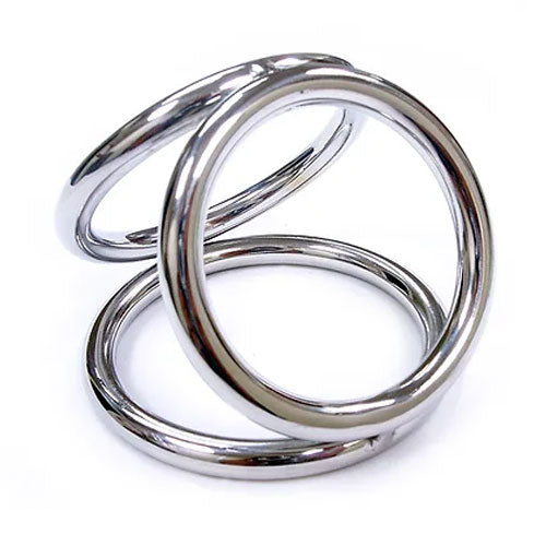 Rouge Stainless Steel Triple Cock Ring Cage