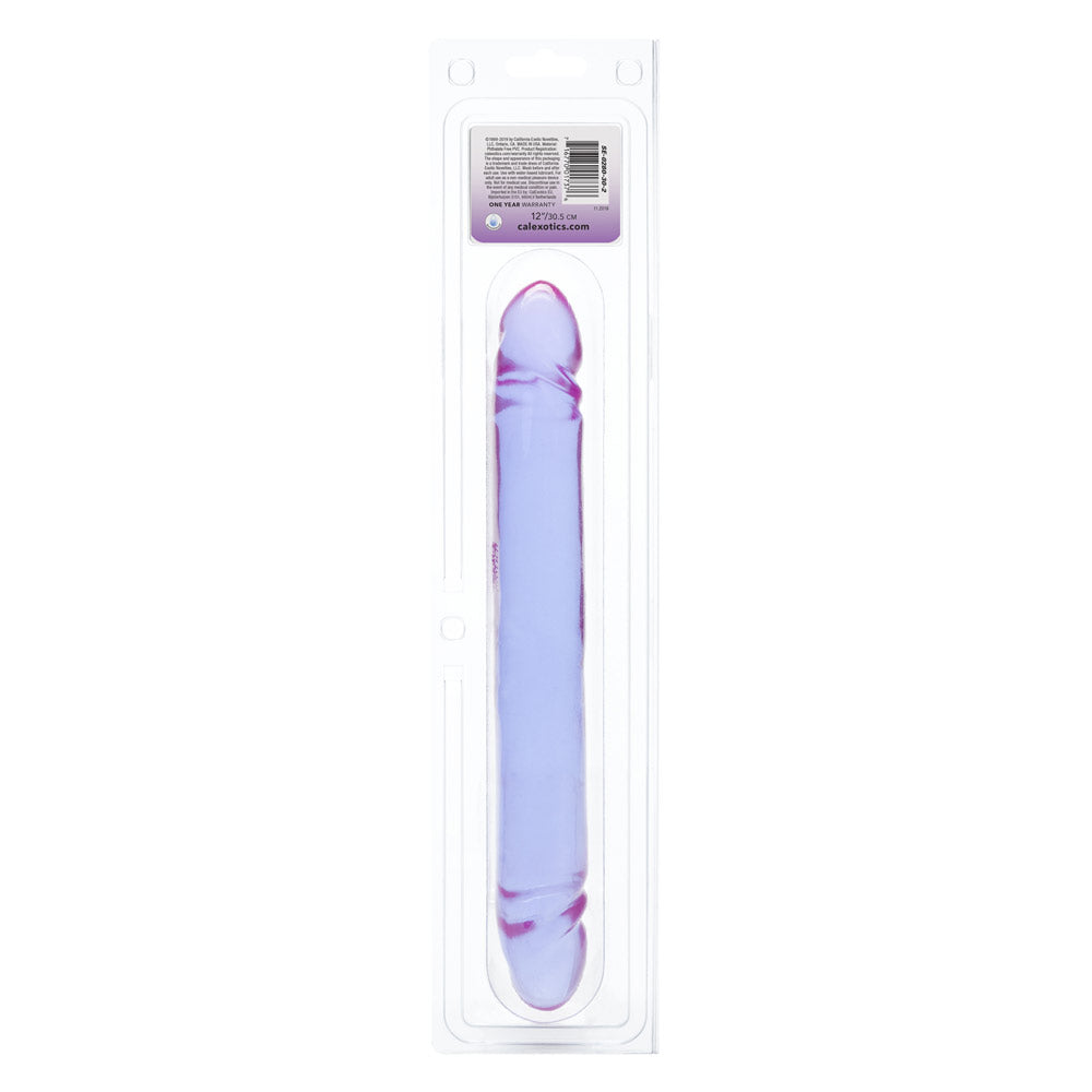 Calexotics Reflective Gel Double Ended Dildo Smooth - Purple