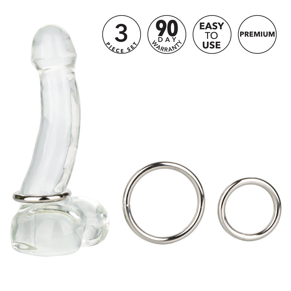 Calexotics Silver Cock Ring Set