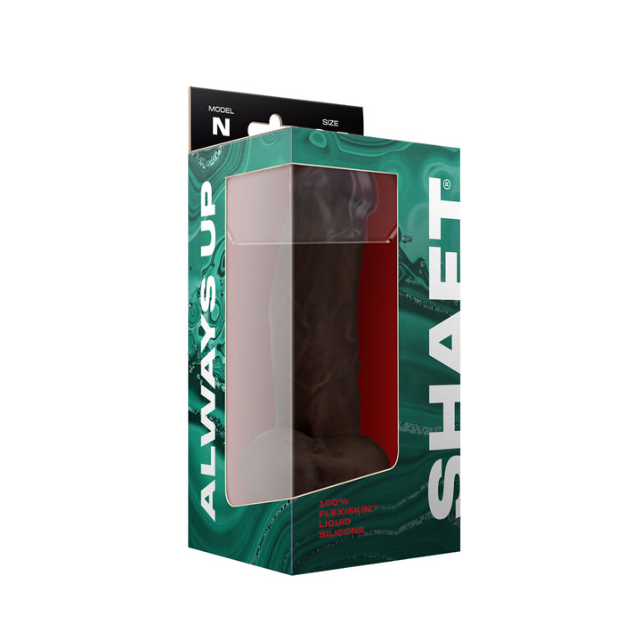 Shaft Model N Liquid Silicone Dildo With Balls 8.5 Inch - Mahogany