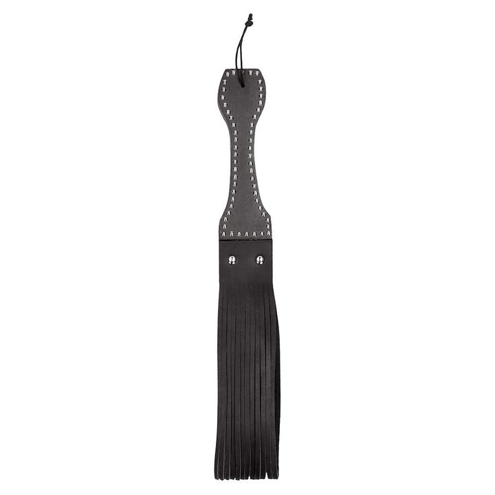 Shots Ouch! Wooden Handle Belt Whip Flogger Leather - Black