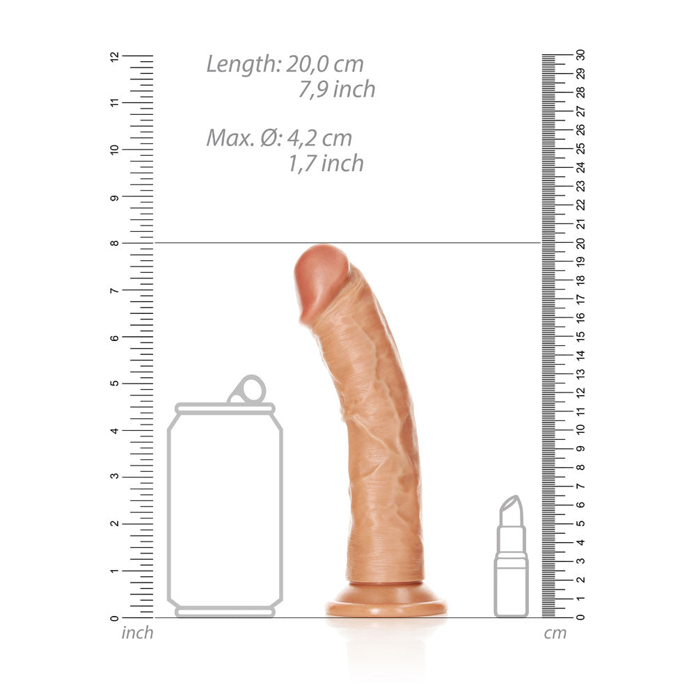 Shots Real Rock Realistic Curved Dildo 7 Inch - Tan