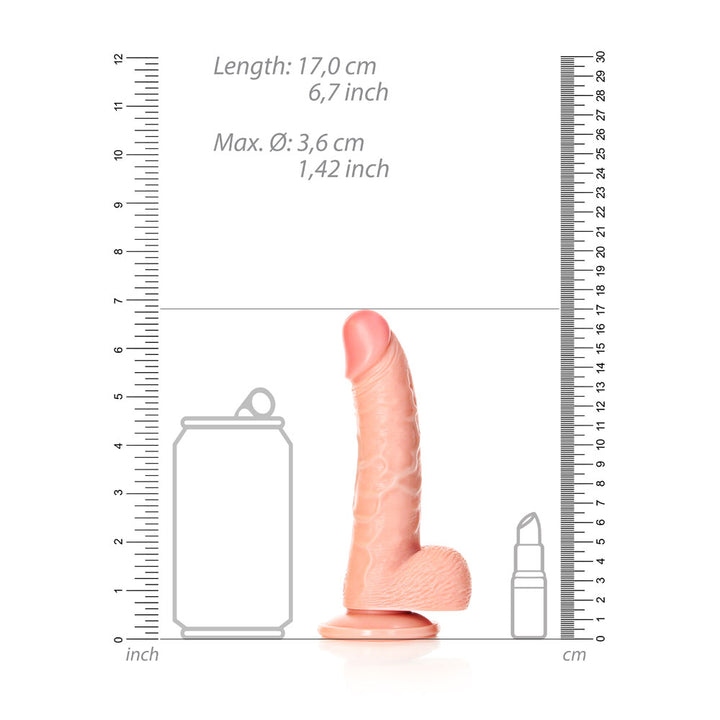 Shots Real Rock Realistic Curved Dildo With Balls 6 Inch - Light