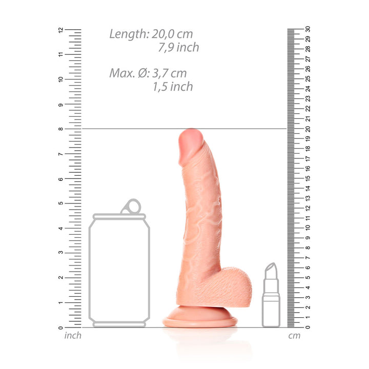 Shots Real Rock Realistic Curved Dildo With Balls 7 Inch - Light