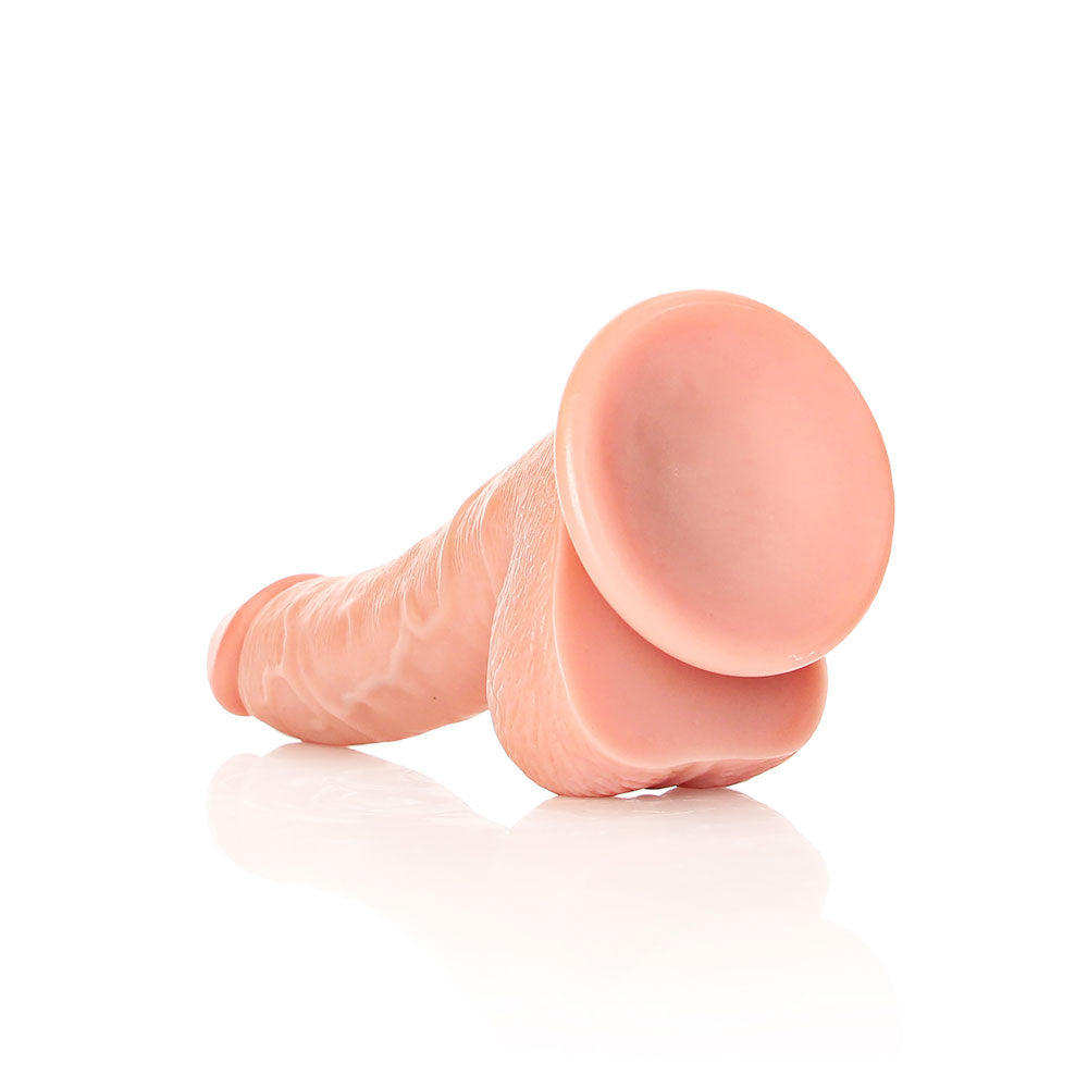 Shots Real Rock Realistic Curved Dildo With Balls 7 Inch - Light