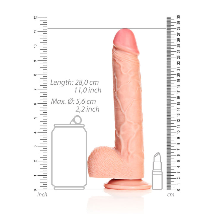 Shots Real Rock Realistic Straight Dildo With Balls 10 Inch - Light
