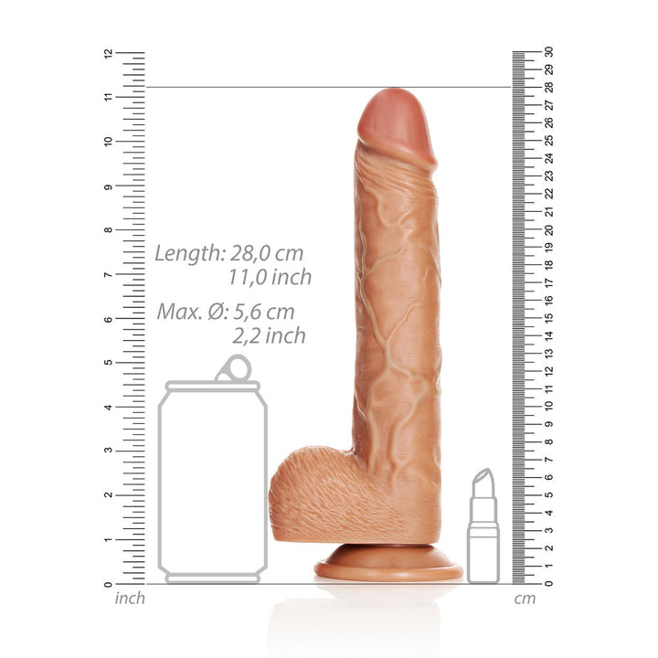 Shots Real Rock Realistic Straight Dildo With Balls 10 Inch - Tan