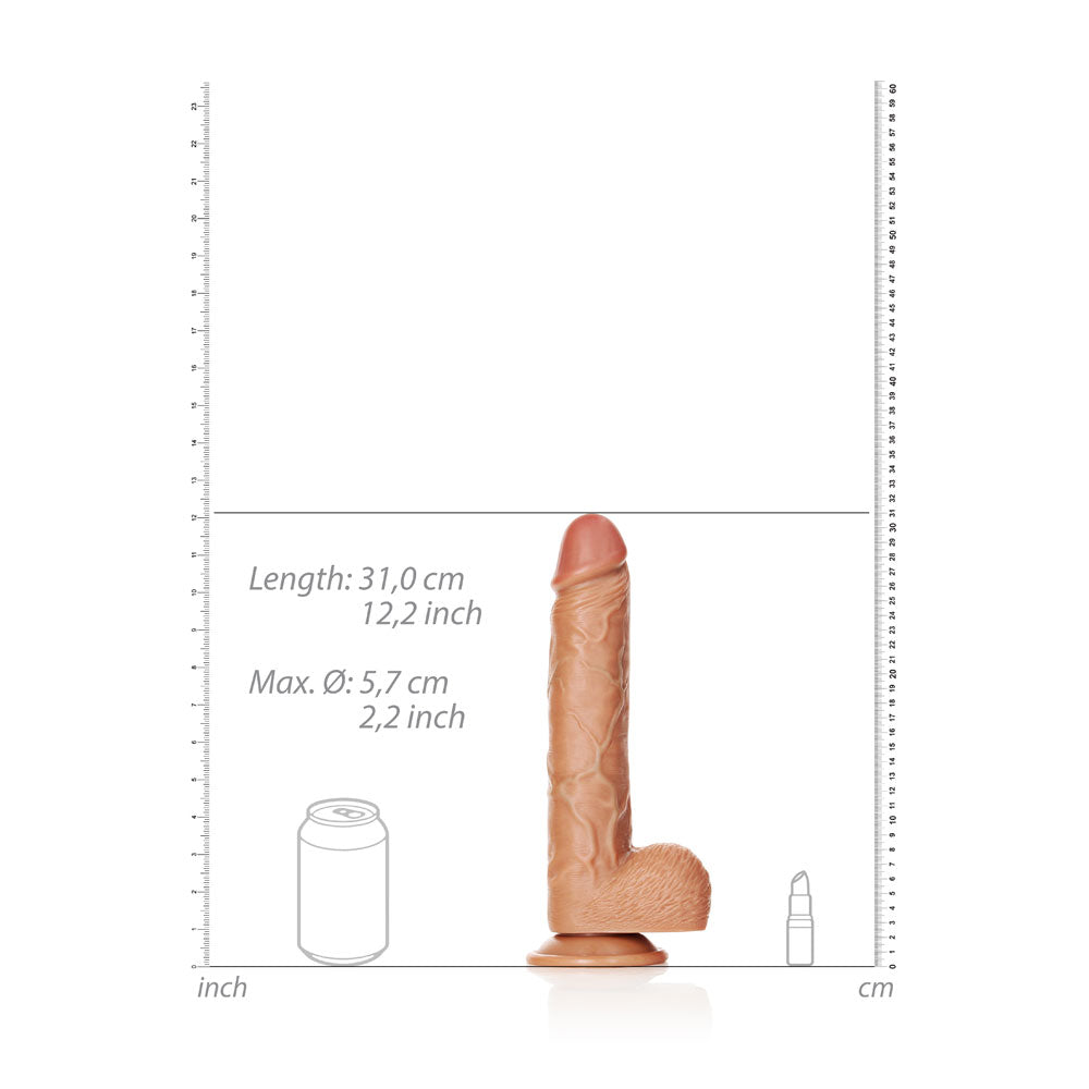 Shots Real Rock Realistic Straight Dildo With Balls 11 Inch - Tan
