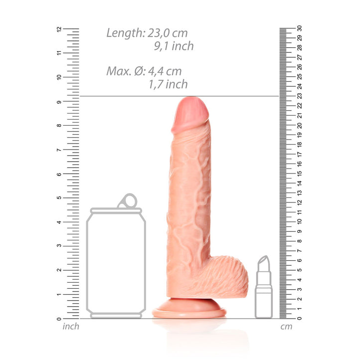 Shots Real Rock Realistic Straight Dildo With Balls 8 Inch - Light