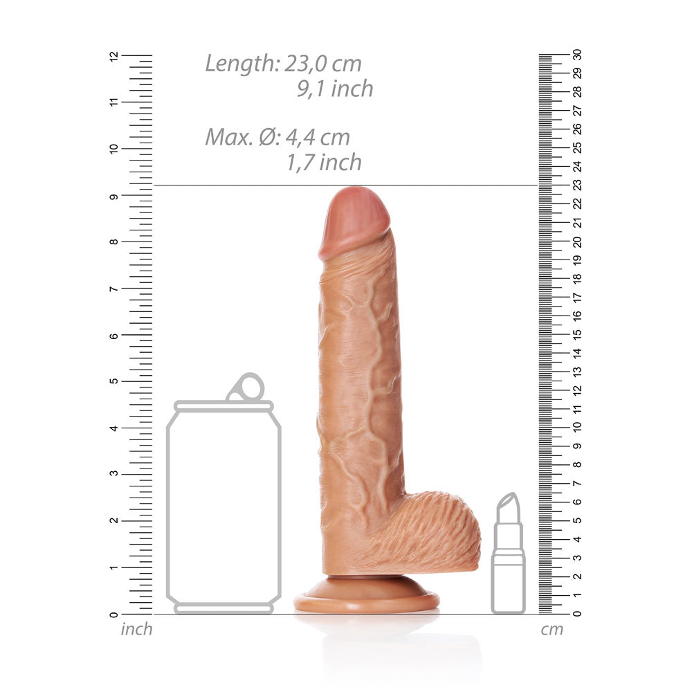 Shots Real Rock Realistic Straight Dildo With Balls 8 Inch - Tan