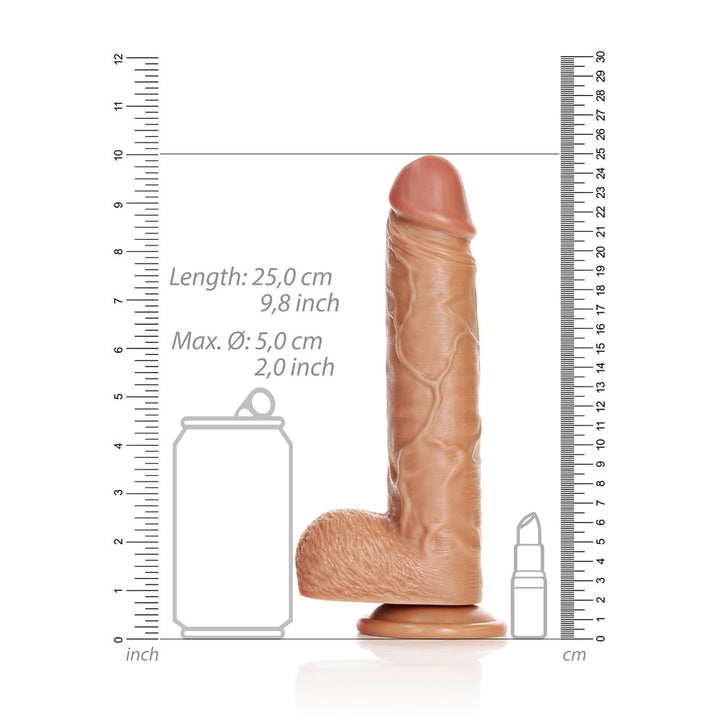 Shots Real Rock Realistic Straight Dildo With Balls 9 Inch - Tan