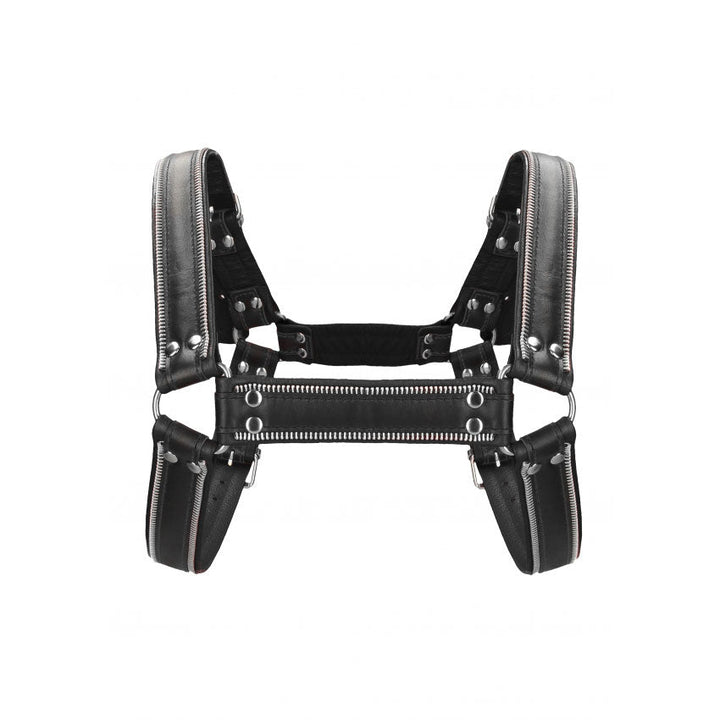Shots UOMO Z Series Leather Men's Bulldog Harness L/XL - Black