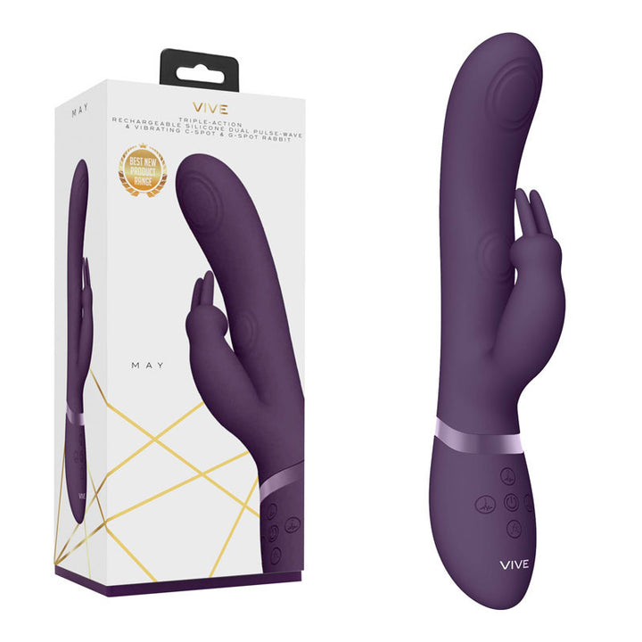 Shots Vive May Dual Pulse Wave & Vibrating C spot & G-Spot Rabbit - Purple