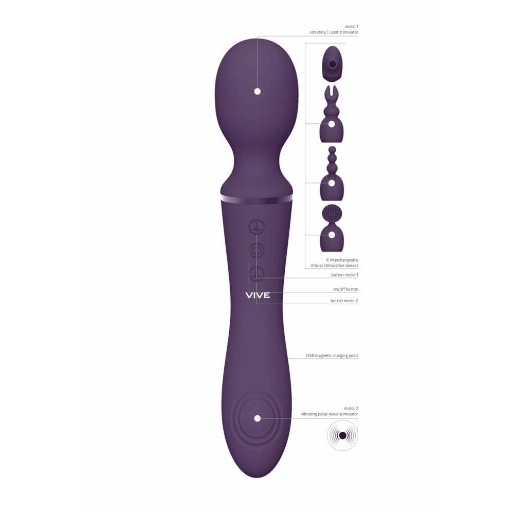Shots Vive Nami Wand Massager & Sleeve Kit | Purple | Sex Toy Kit Pleasure Chest Shots Vive Nami Wand Massager & Sleeve Kit | Purple | Sex Toy Kit Pleasure Chest