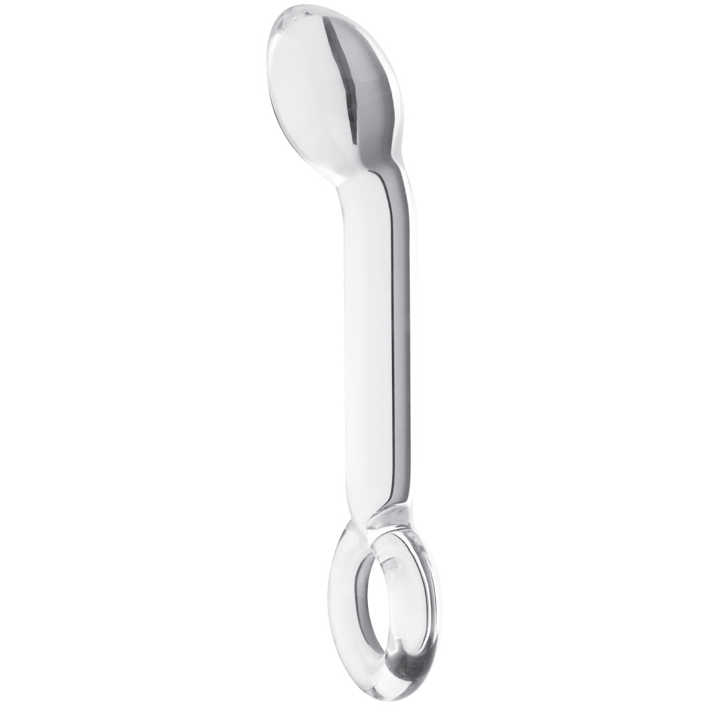 Spartacus Blown Glass 8 Inch G Spot With Loop - Clear