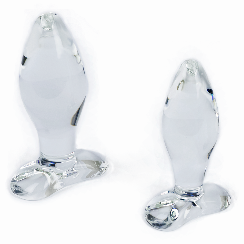 Spartacus Blown Glass Tapered Butt Plug Small - Clear