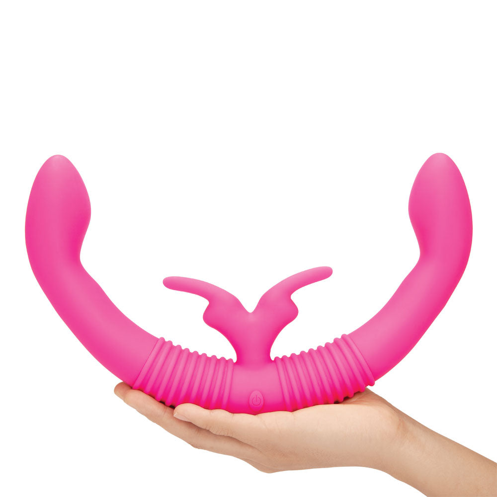 Together Double Ended Dildo Rabbit Vibrator - Pink