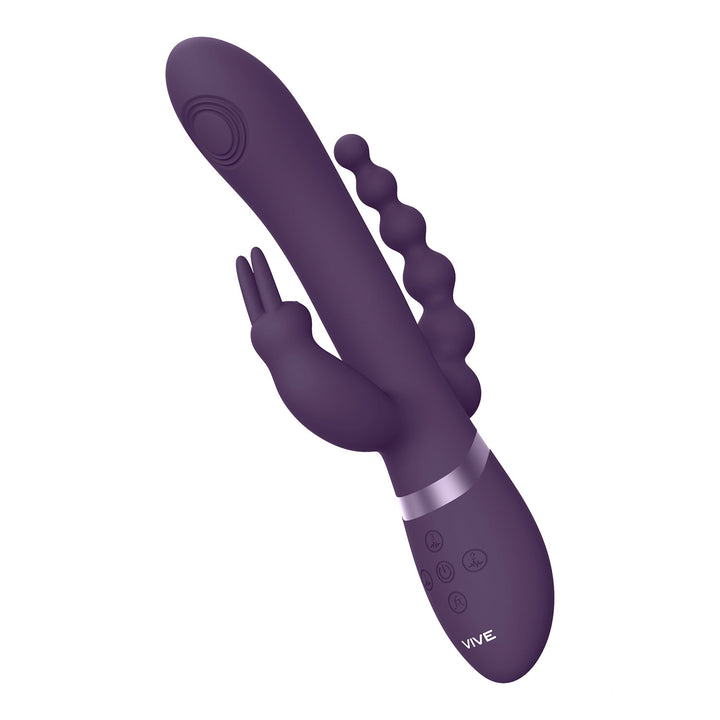 Shots Vive Rini Pulse Wave & Vibrating Double Penetration Rabbit - Purple